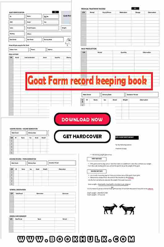 Goat Farm Record Log Book