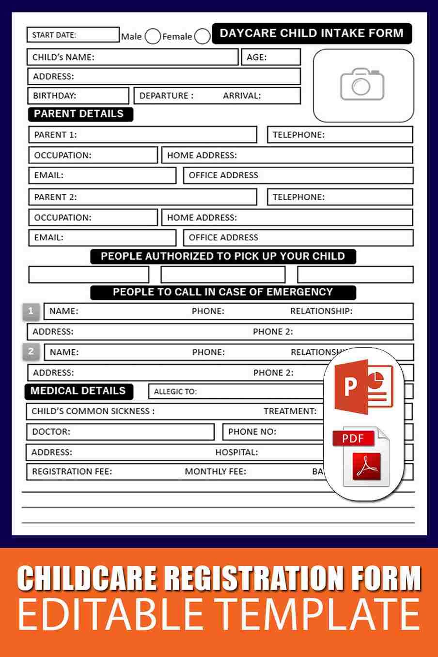 Childcare Enrolment Form Template