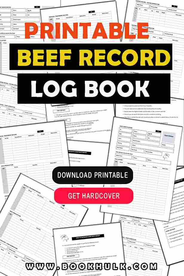 The Beef Record Keeping Log Book