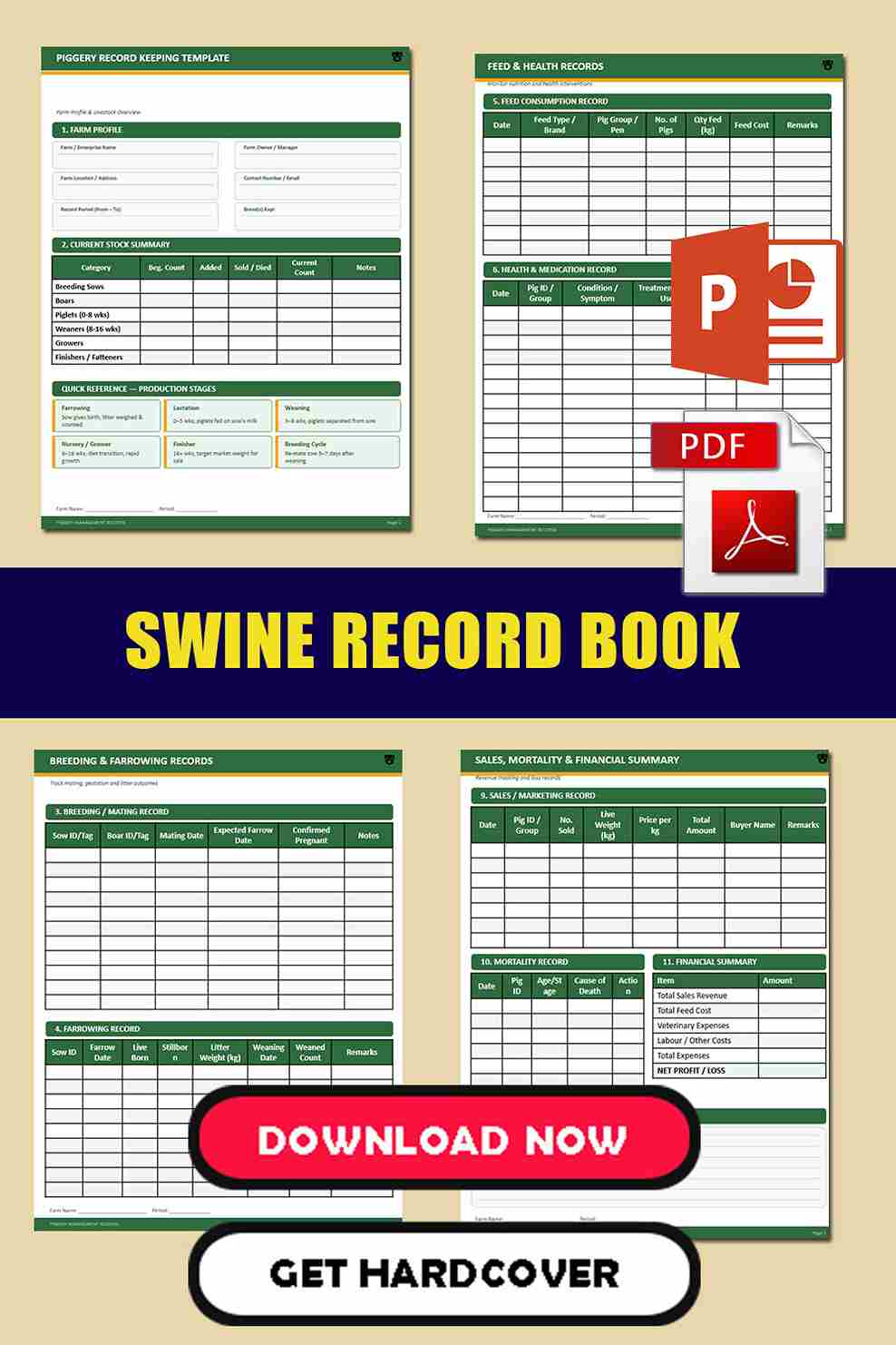 Piggery Record Keeping Template 
