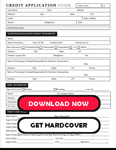 Business Credit Application Form Template