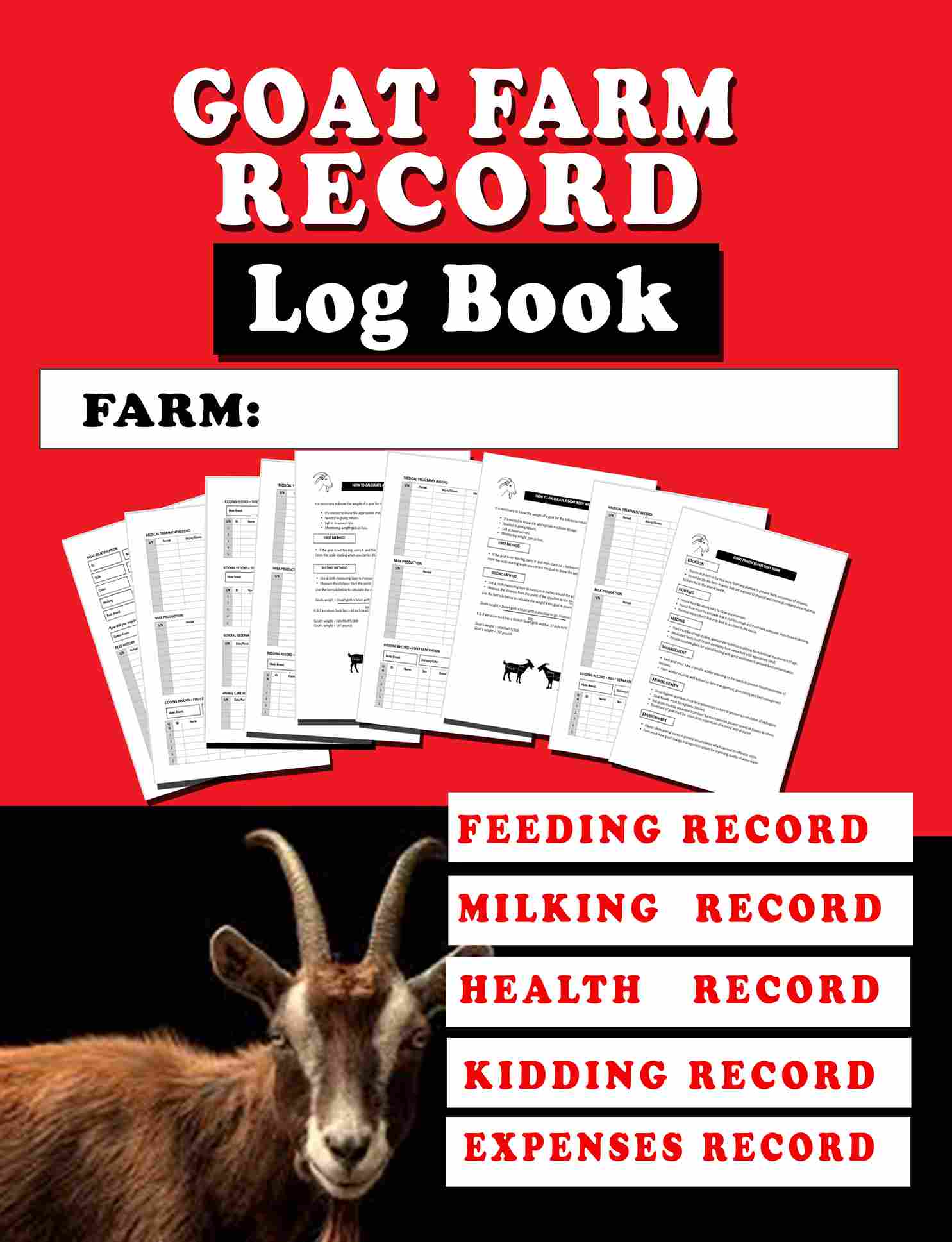 Printable Goat Farm Record Log Book