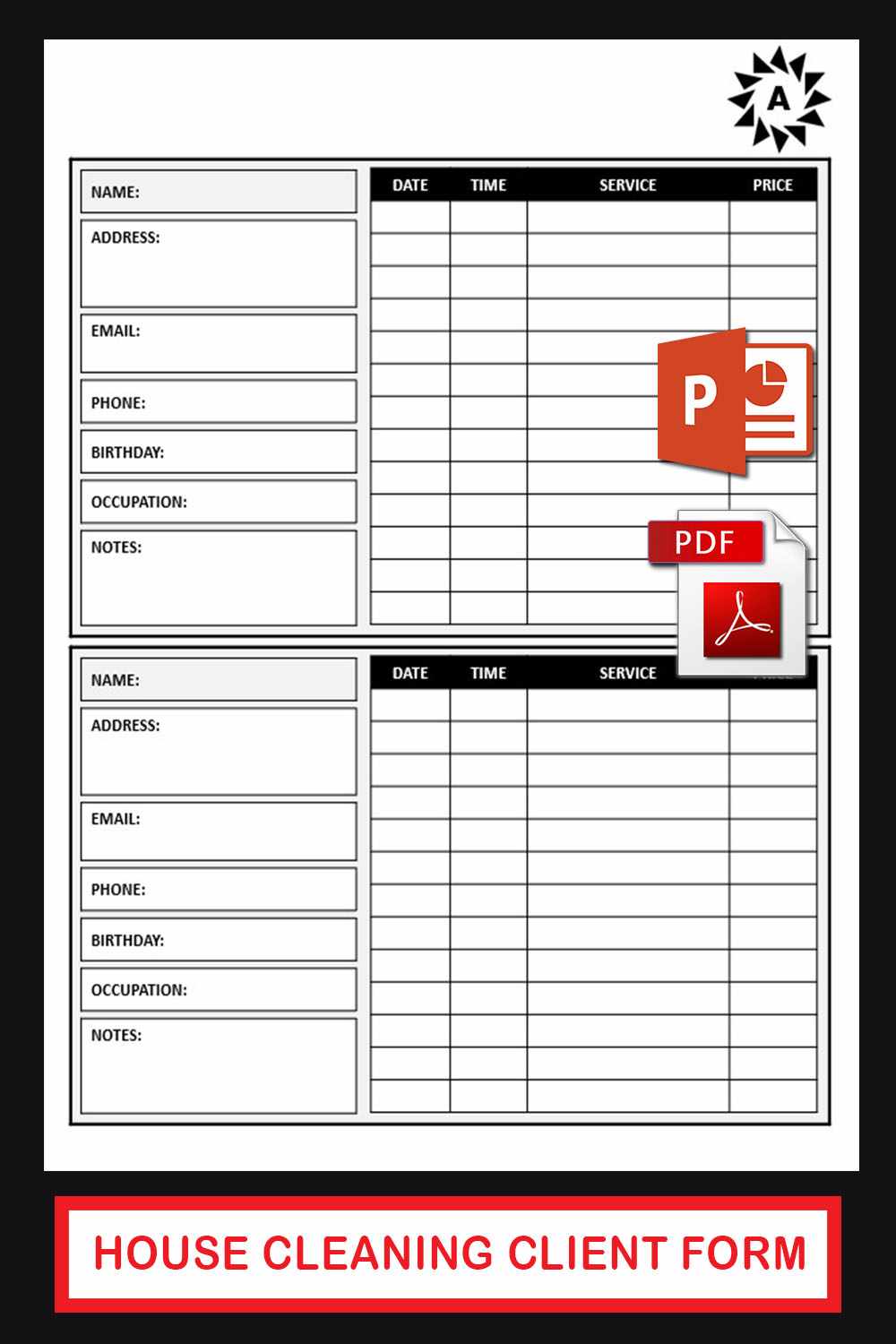 House Cleaning Client Intake Form