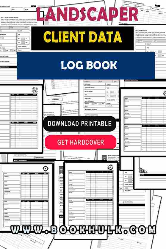 Landscaper Client Data Log Book 