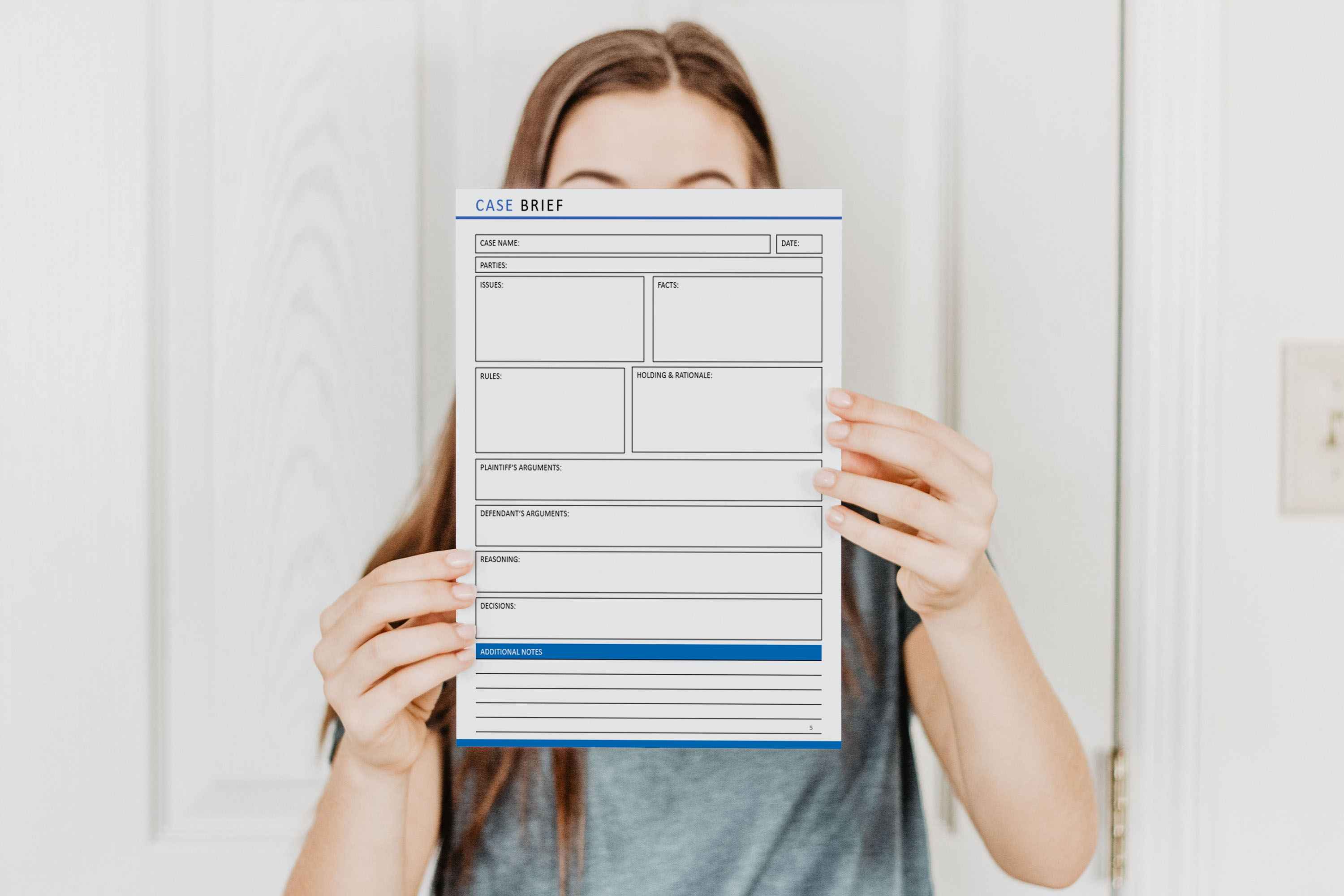 Case Brief Notebook Template for Law School