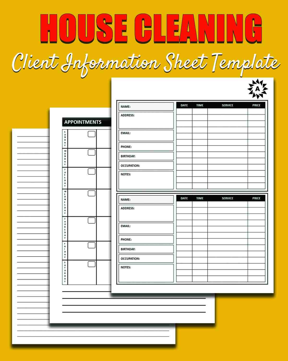 House Cleaning Client Intake Form