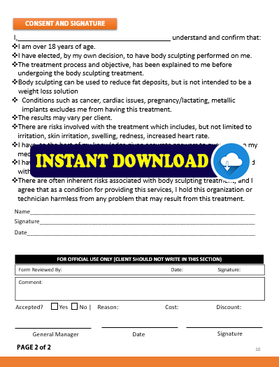 Body Sculpting Consent Consent & Intake Form