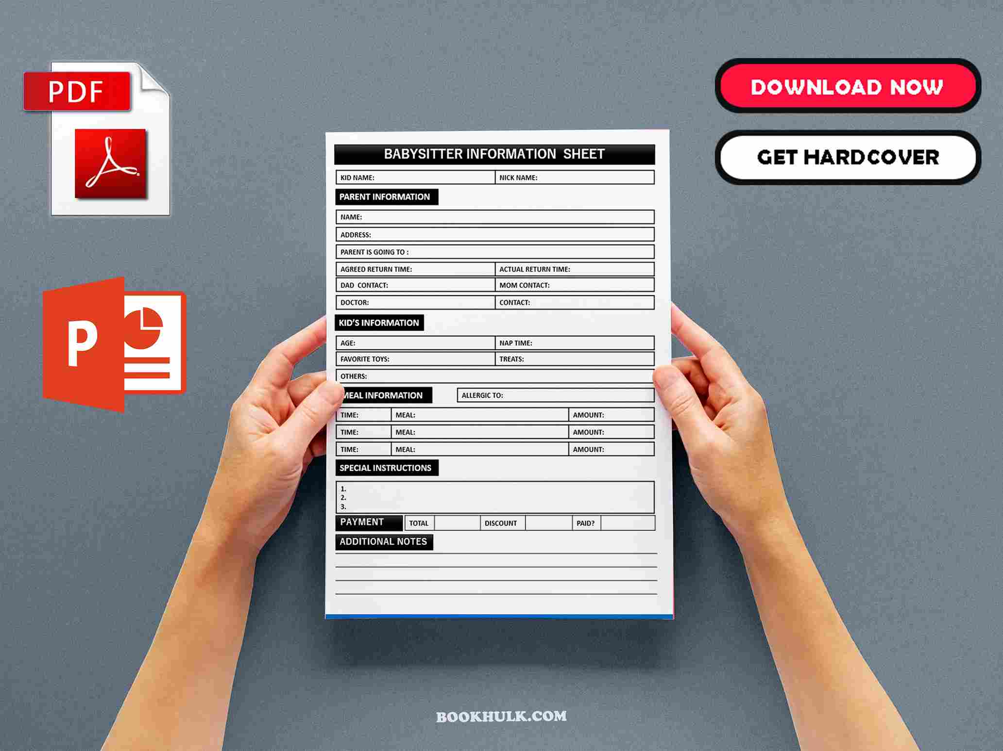 Babysitter Information Sheet 