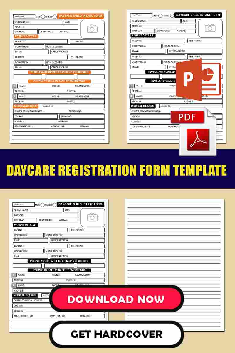 Childcare Enrolment Form Template