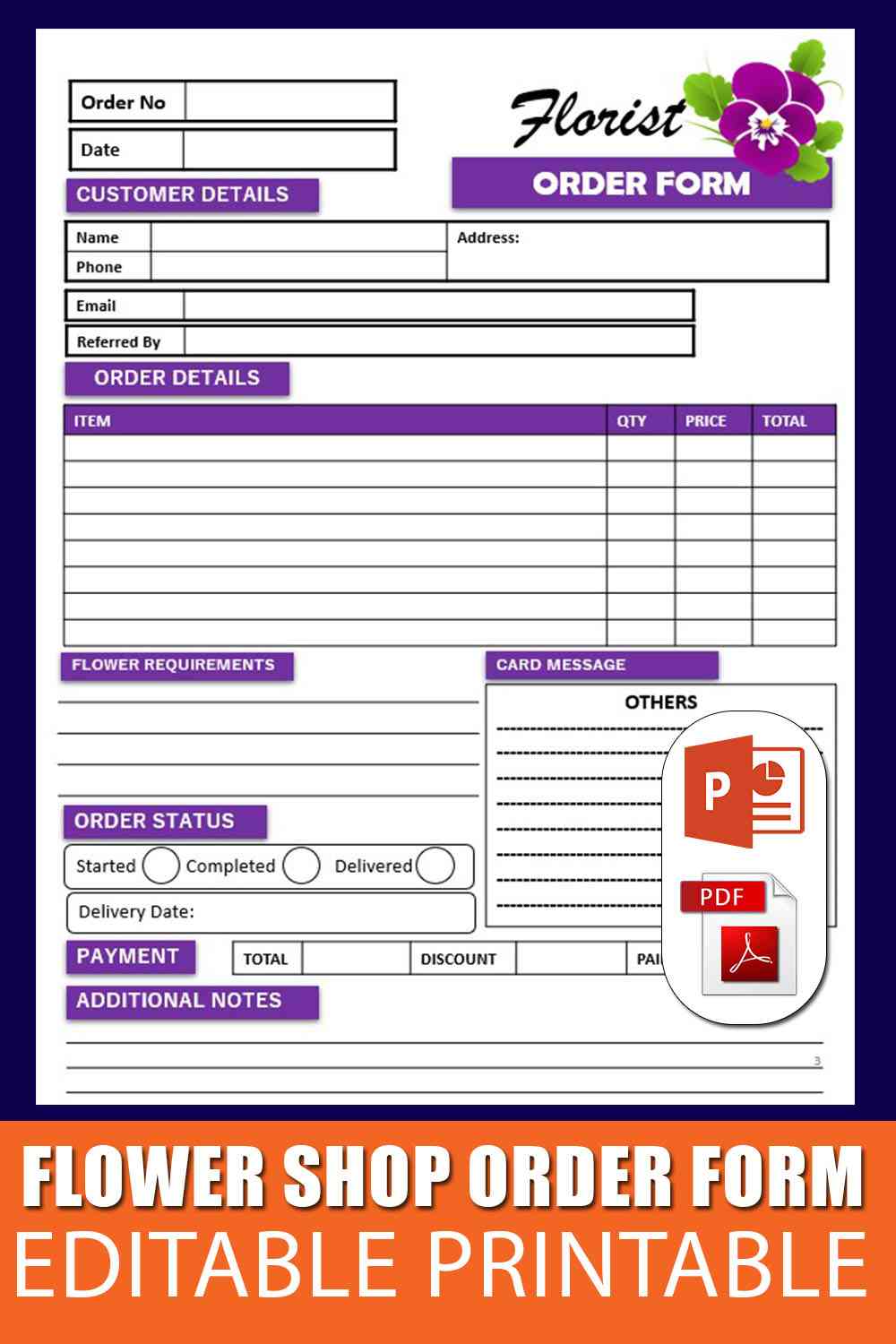 Florist Order Form Template 