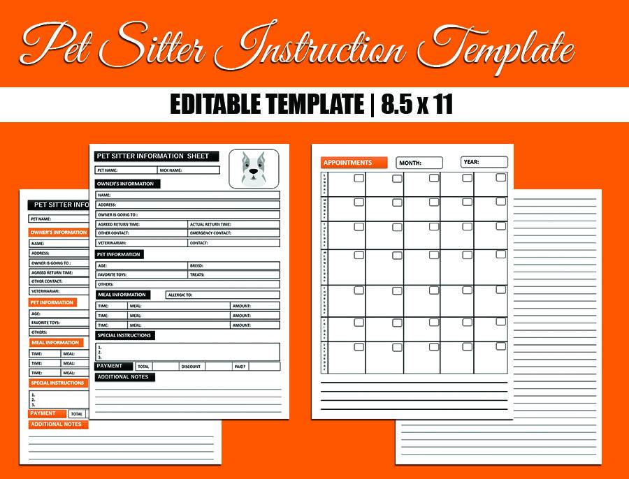 Pet Sitter Instructions Template 