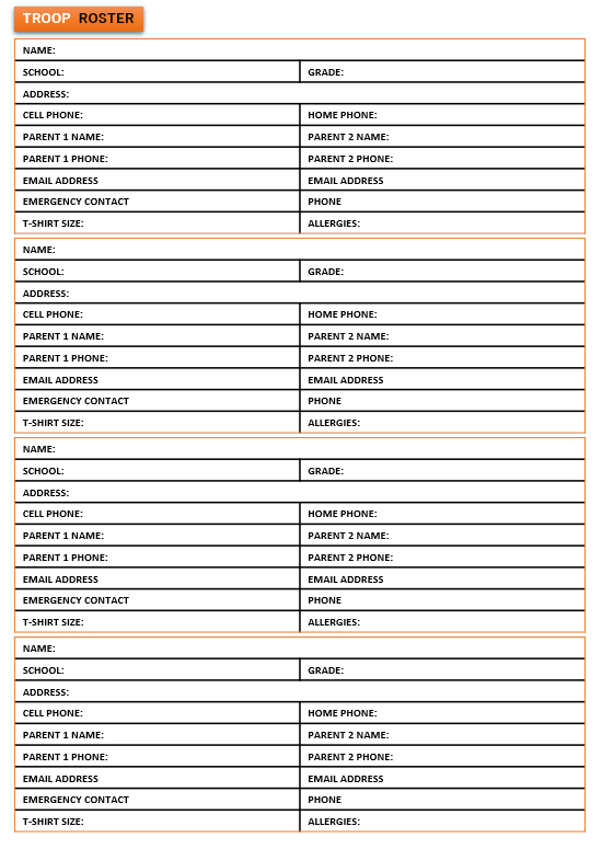 Printable Troop Leader Planner for Girls Scout 