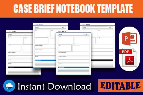 Case Brief Notebook Template for Law School