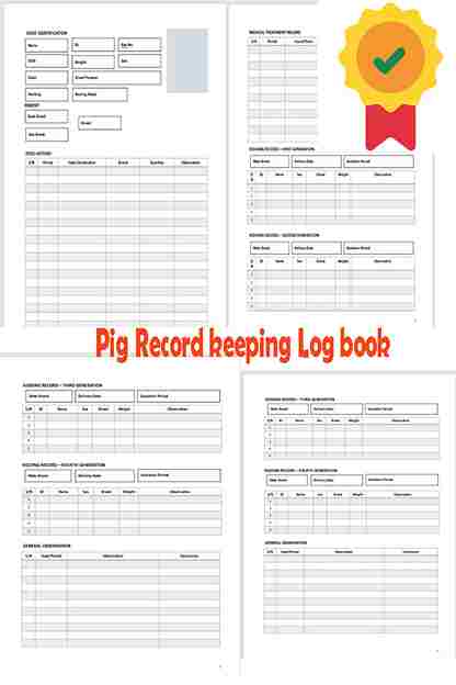 Pig Record Keeping Log Book