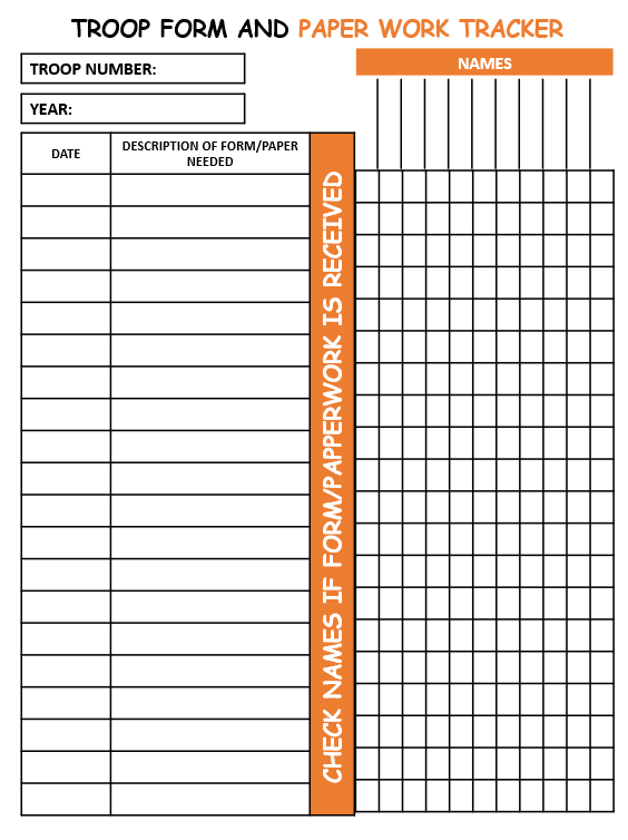 Printable Troop Leader Planner for Girls Scout 