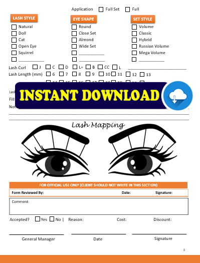 Printable Eyelash Extension Consent Form Template 